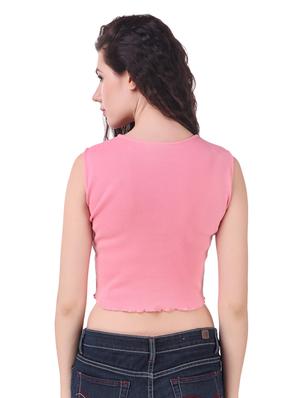 round neck slit detail top - 16682707 - Standard Image - 3