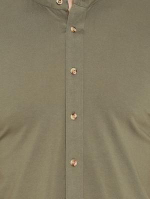 green solid casual shirt - 16682712 - Standard Image - 5