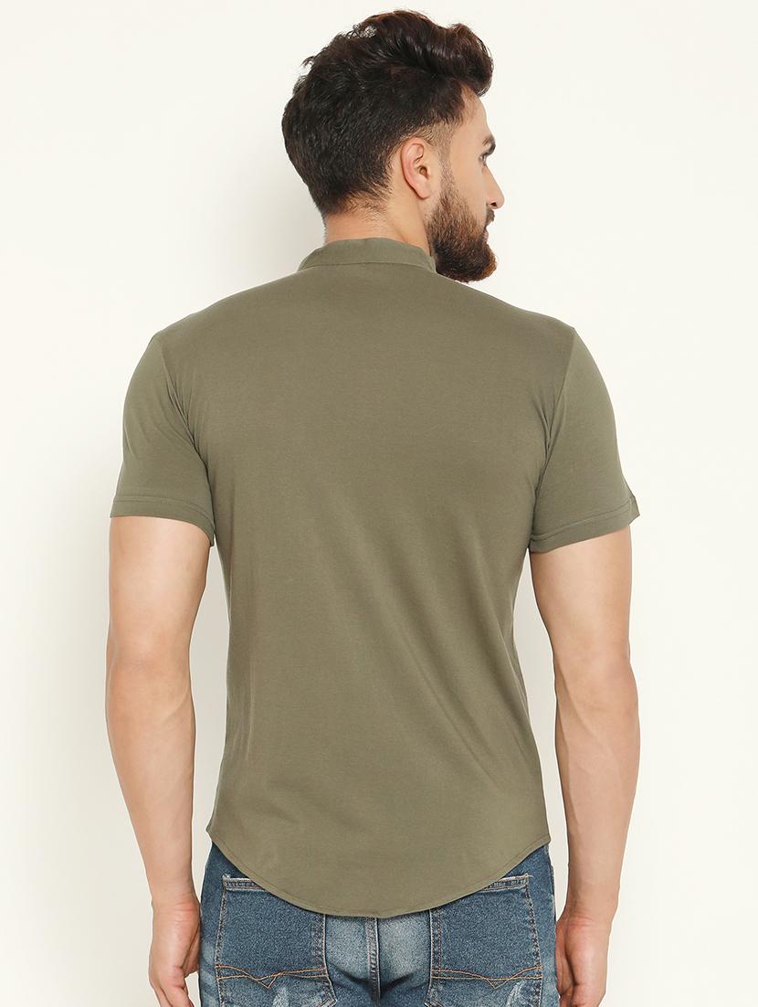 green solid casual shirt - 16682712 - Zoom Image - 3