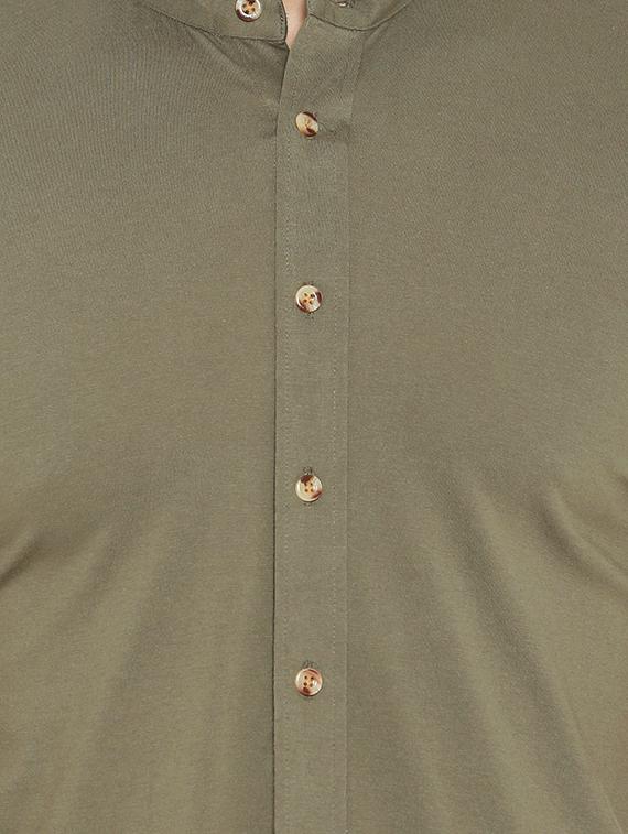 green solid casual shirt - 16682712 - Zoom Image - 5