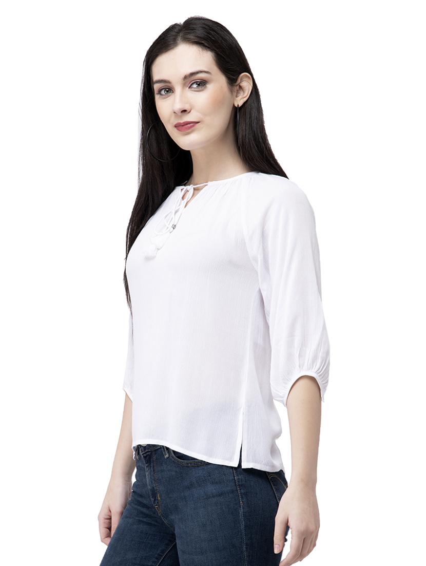 tie up neck solid top - 16682790 - Zoom Image - 2