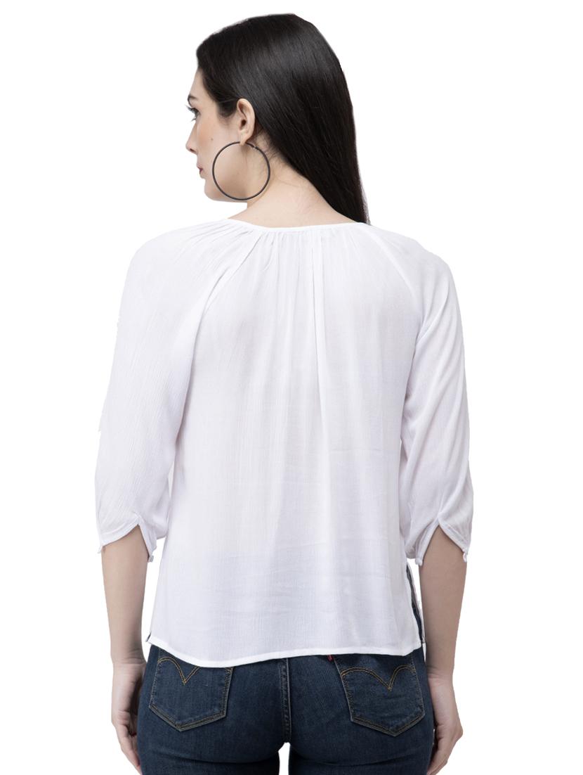 tie up neck solid top - 16682790 - Zoom Image - 3