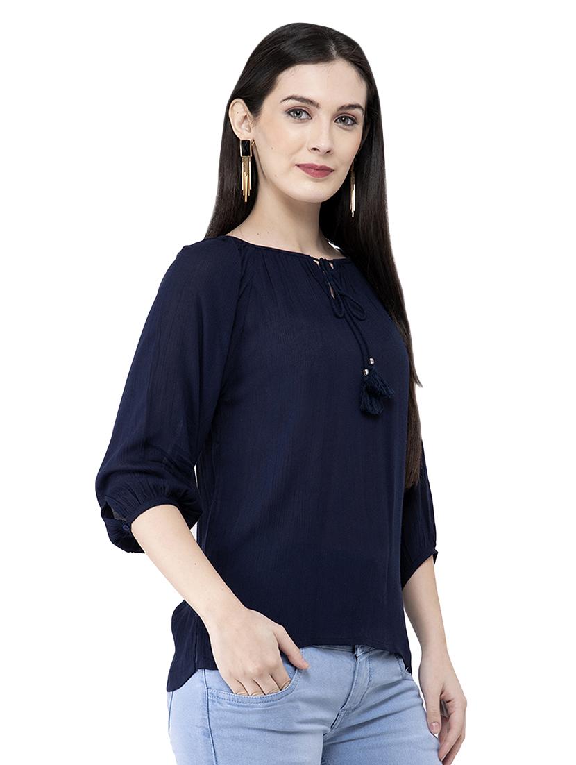 tie up neck solid top - 16682792 - Zoom Image - 2