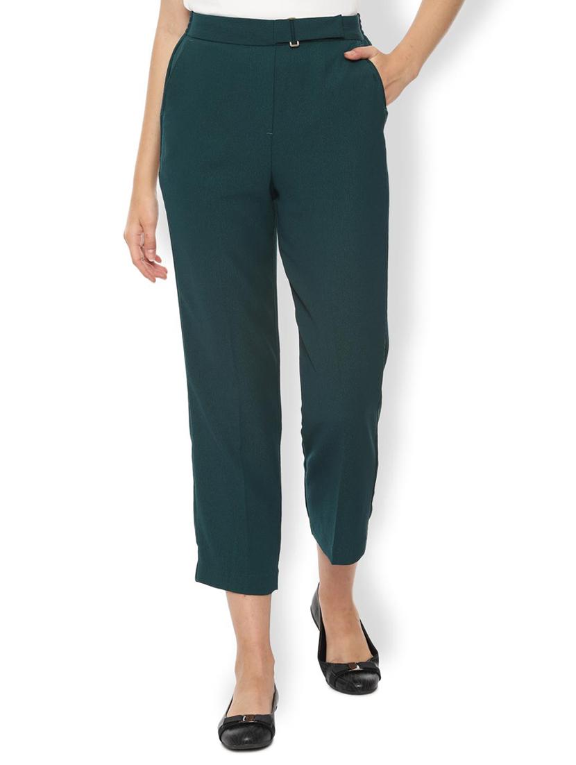 high rise solid flat front trouser - 16682971 - Zoom Image - 1