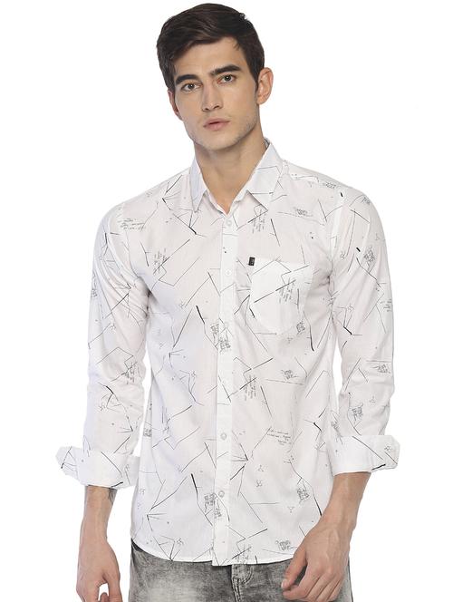 white printed casual shirt - 16684097 - Standard Image - 1