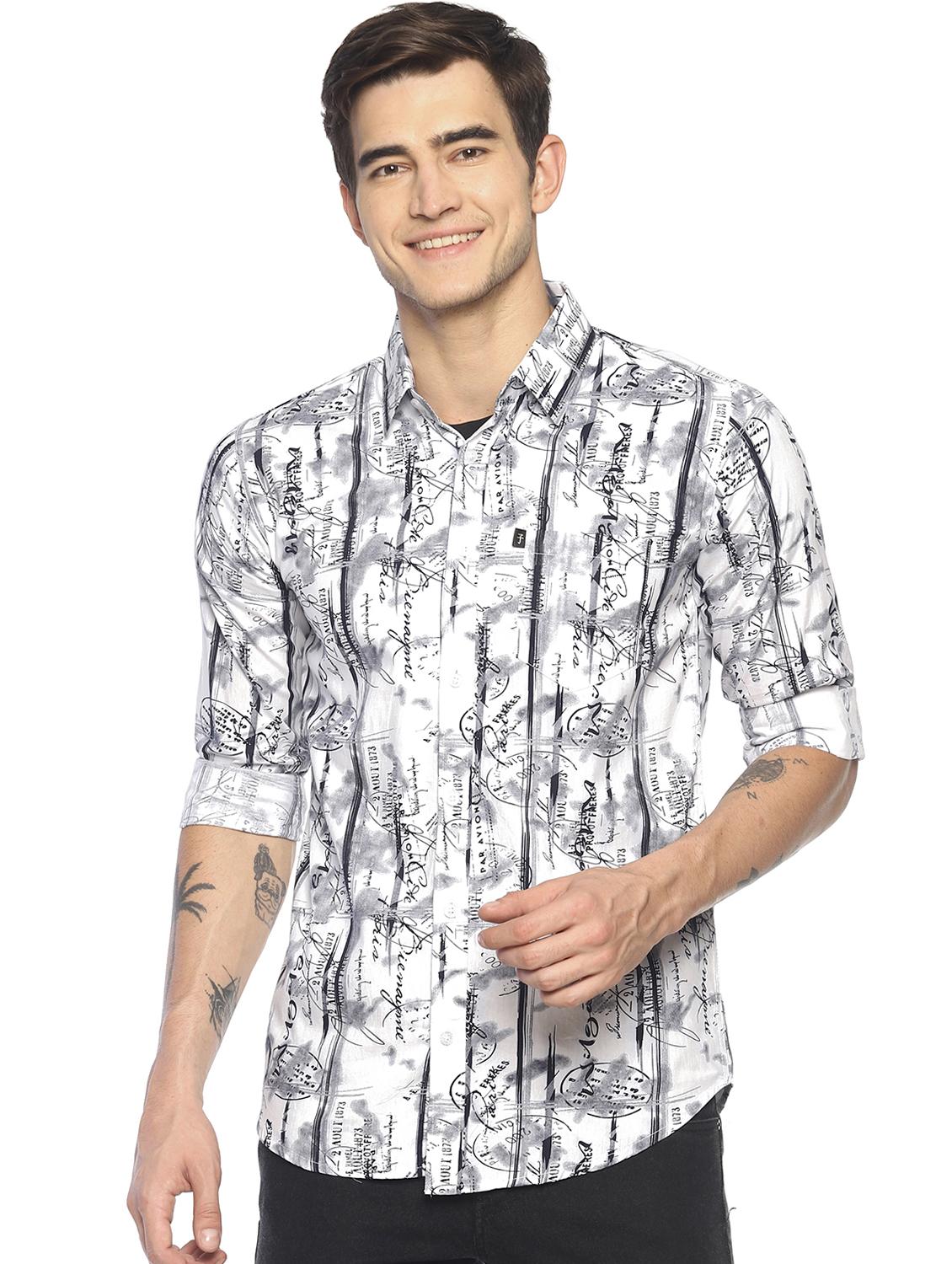 white printed casual shirt - 16684100 - Zoom Image - 1