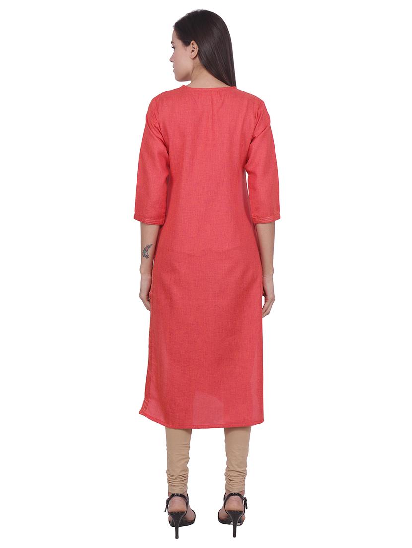 solid straight kurta - 16684180 - Zoom Image - 3