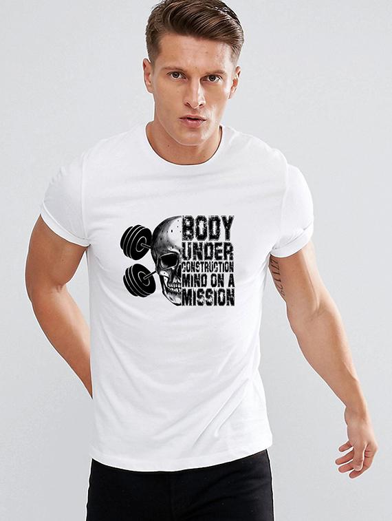 white typographic chest print t-shirt - 16684440 - Zoom Image - 1