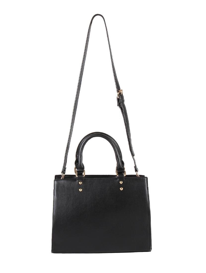 black leatherette regular handbag - 16684713 - Zoom Image - 2