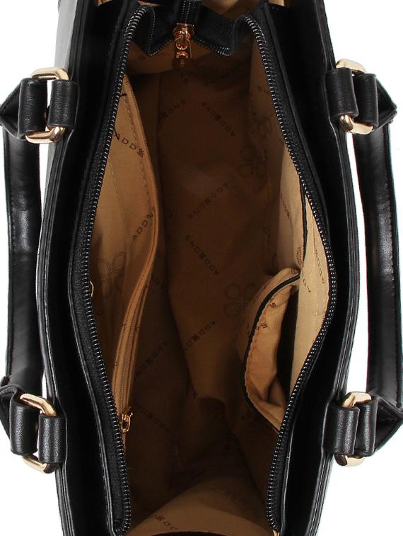 black leatherette regular handbag - 16684713 - Zoom Image - 3
