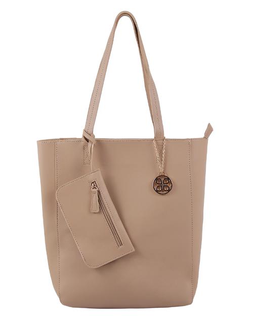 beige leatherette regular tote - 16684726 - Standard Image - 1