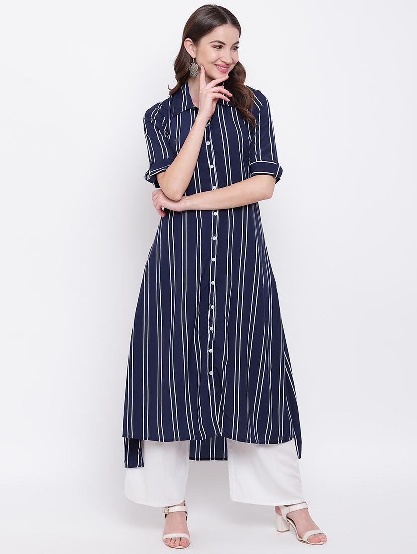 striped high-low kurta - 16684754 - Zoom Image - 1