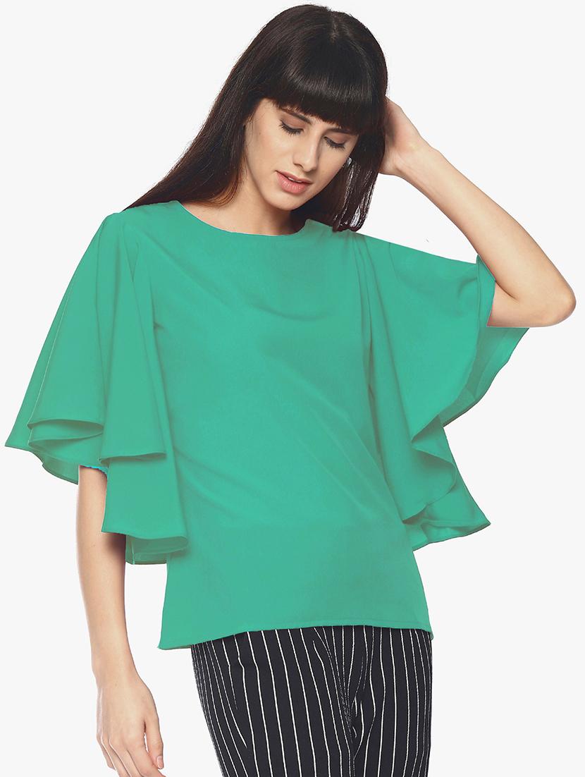 round neck kimono sleeved top - 16684823 - Zoom Image - 1