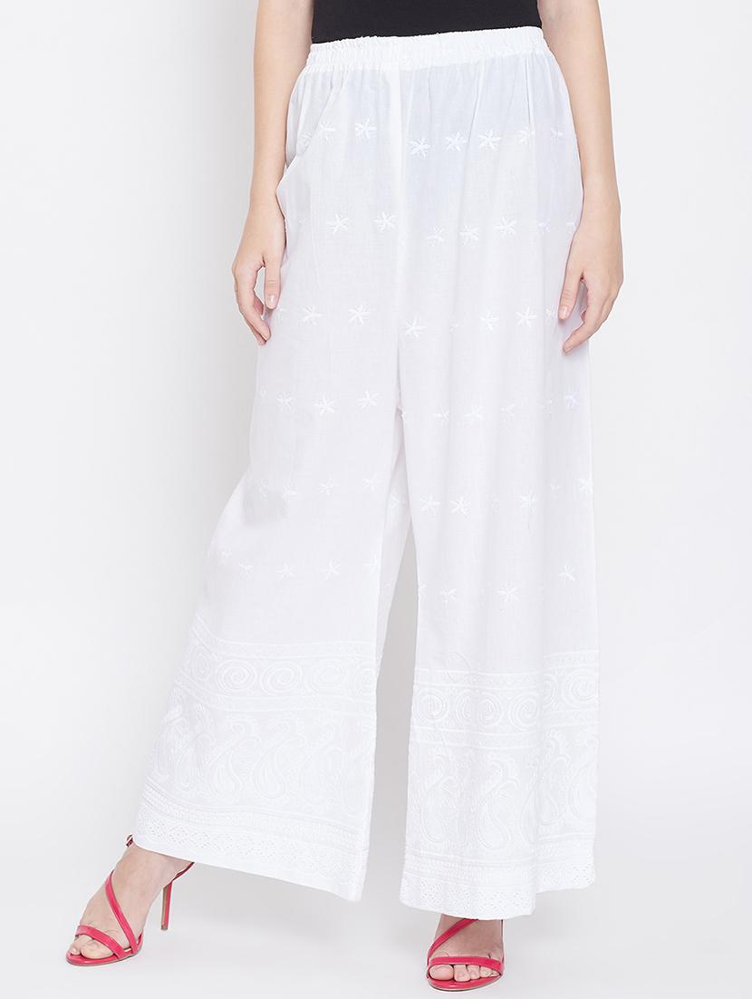 high rise embroidered palazzo - 16684978 - Zoom Image - 1