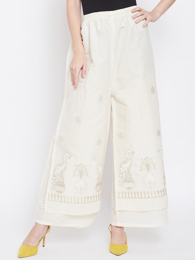 high rise embroidered palazzo - 16684981 - Zoom Image - 1