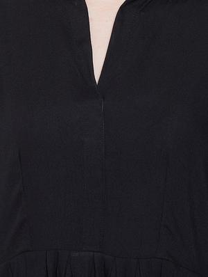 black rayon fit & flare dress - 16684987 - Standard Image - 5