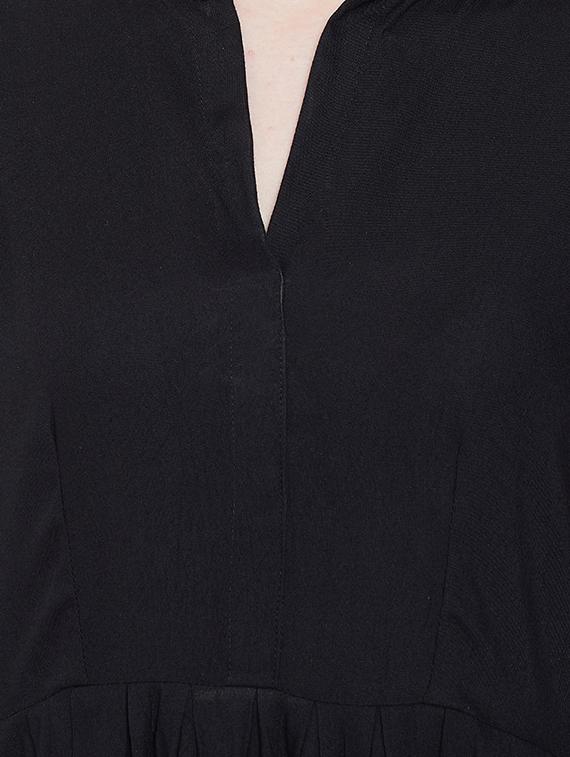 black rayon fit & flare dress - 16684987 - Zoom Image - 5