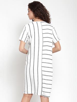 pocket patch striped a-line dress - 16685148 - Standard Image - 3