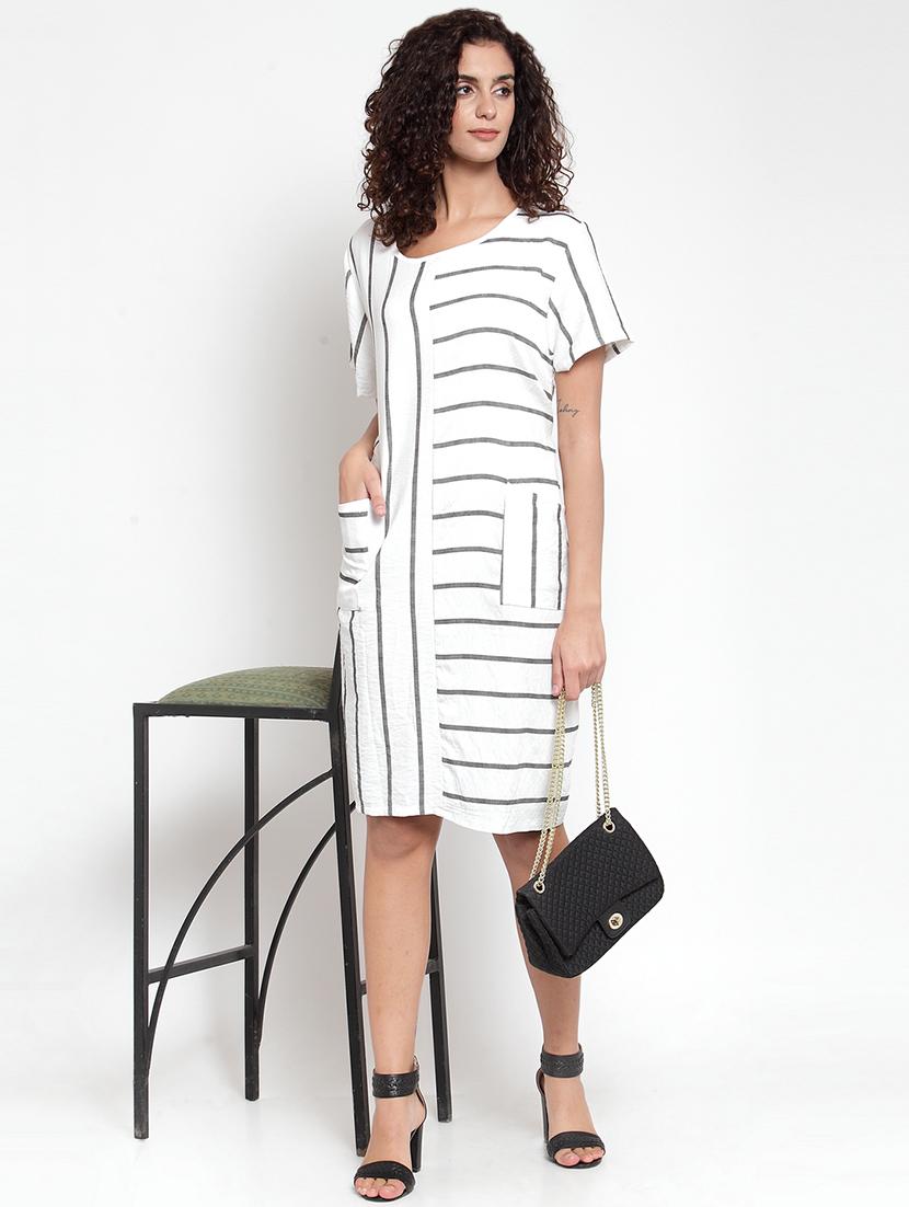pocket patch striped a-line dress - 16685148 - Zoom Image - 4
