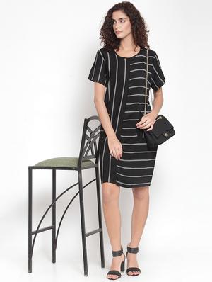 pocket patch striped a-line dress - 16685149 - Standard Image - 4