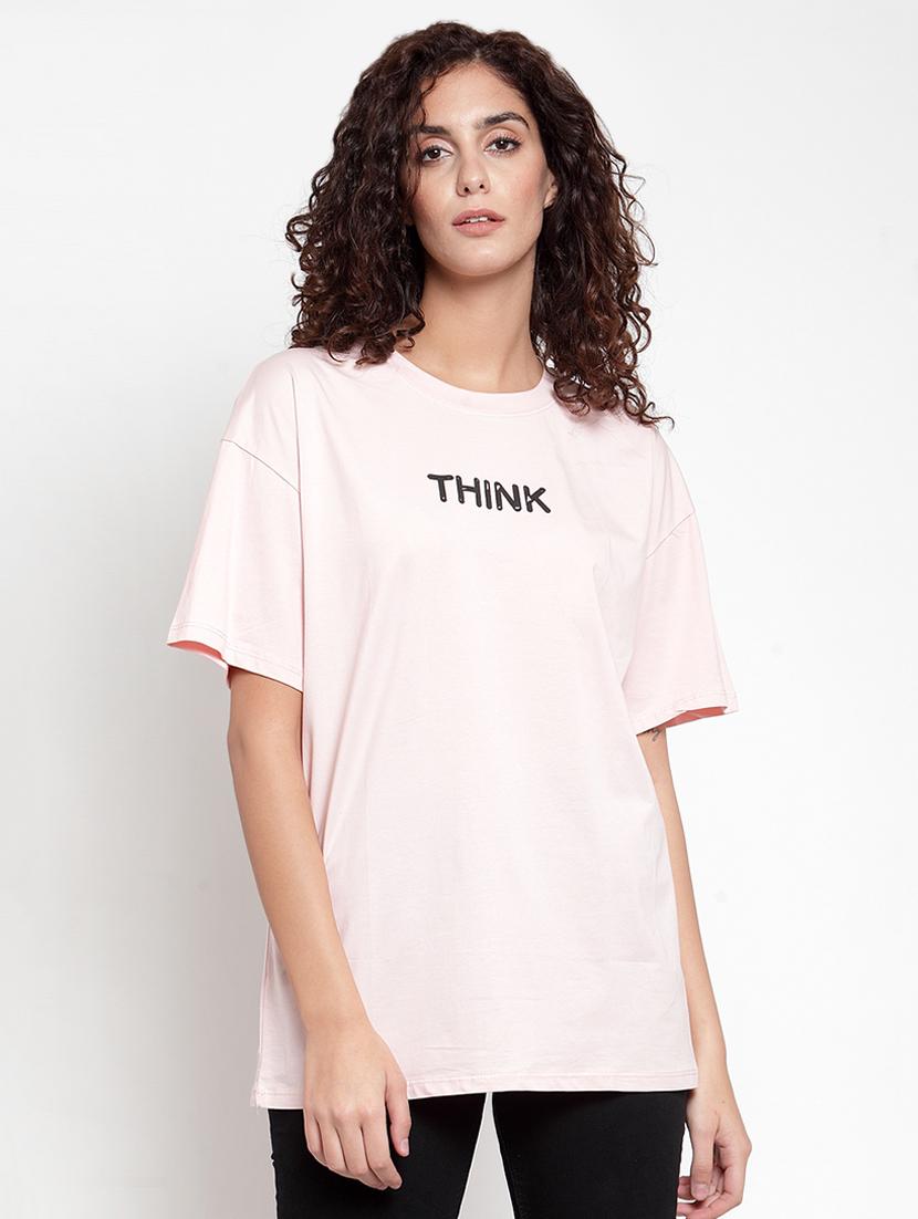 drop shoulder slogan tee - 16685162 - Zoom Image - 1