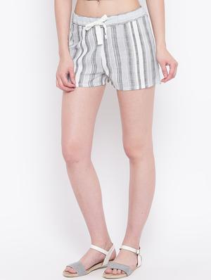 drawstring waist striped shorts - 16685207 - Standard Image - 2