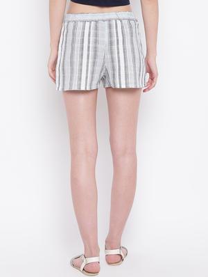 drawstring waist striped shorts - 16685207 - Standard Image - 3