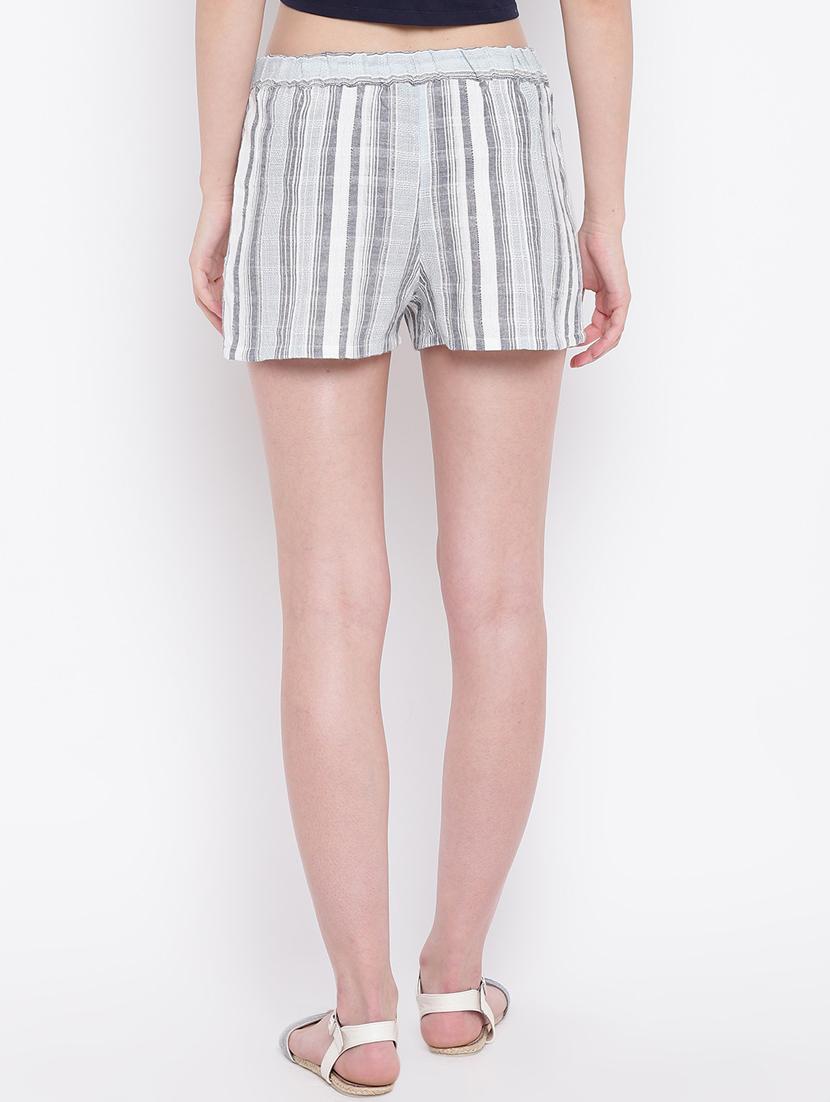 drawstring waist striped shorts - 16685207 - Zoom Image - 3