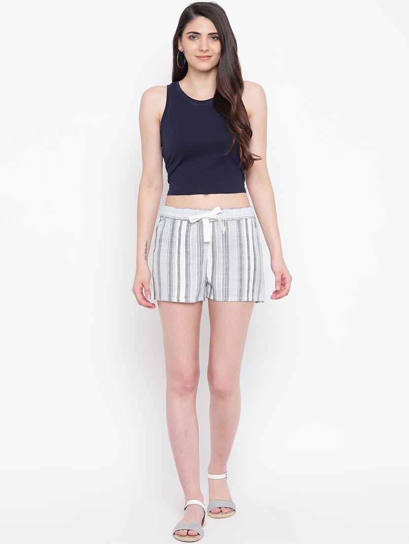drawstring waist striped shorts - 16685207 - Zoom Image - 4
