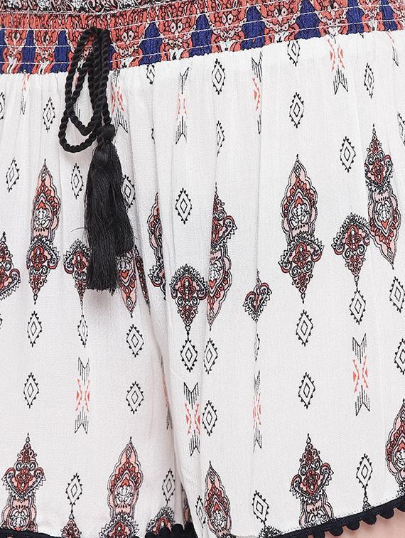 drawstring waist embroidered shorts - 16685210 - Zoom Image - 5
