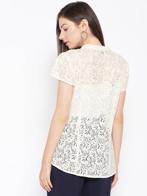 sheer laced shirt - 16685226 - Standard Image - 3