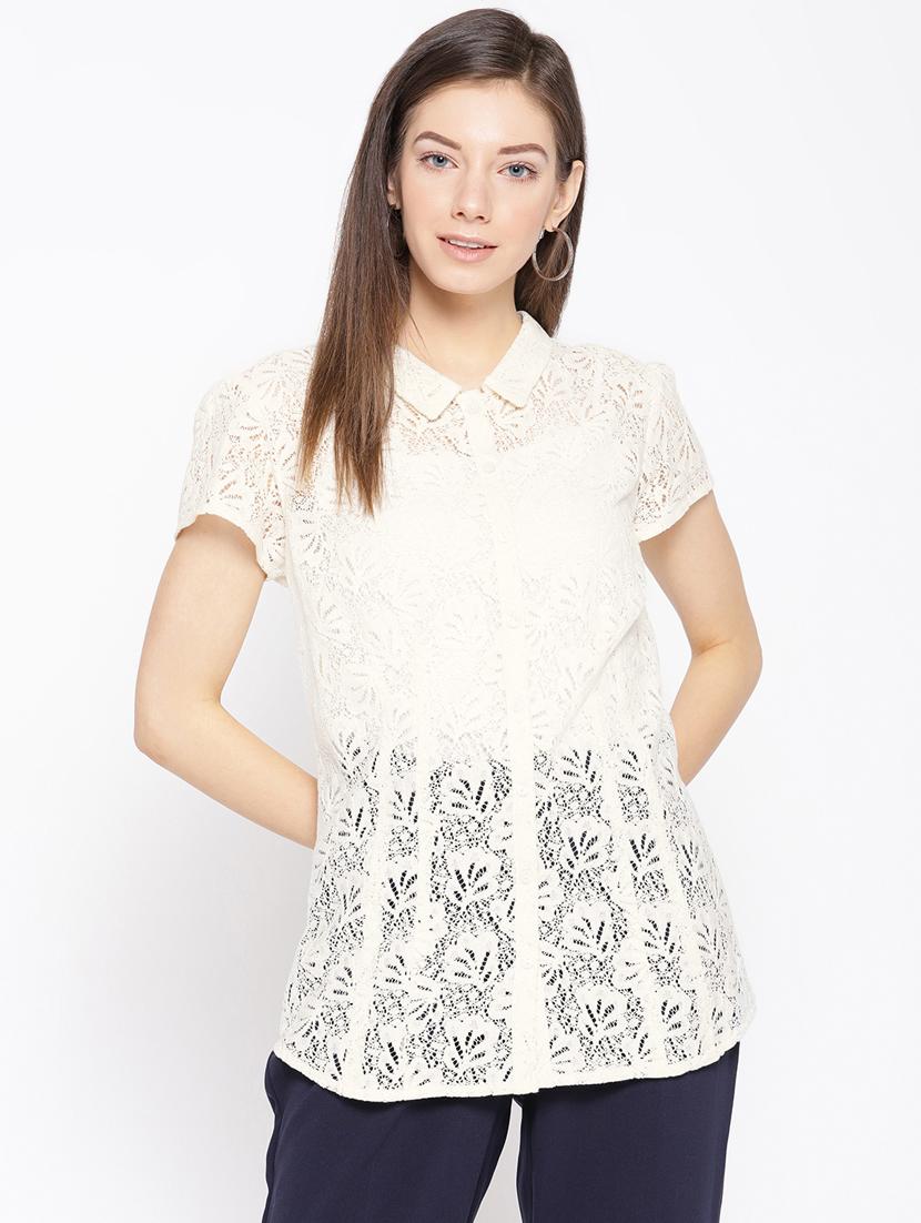 sheer laced shirt - 16685226 - Zoom Image - 1