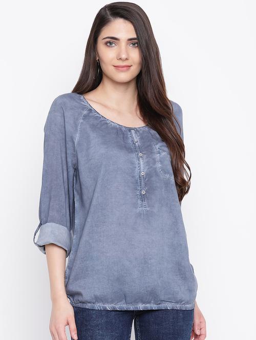 raglan sleeved blouson top - 16685232 - Standard Image - 1