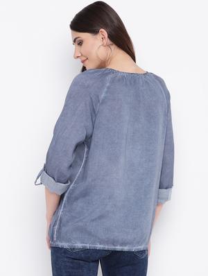 raglan sleeved blouson top - 16685232 - Standard Image - 3