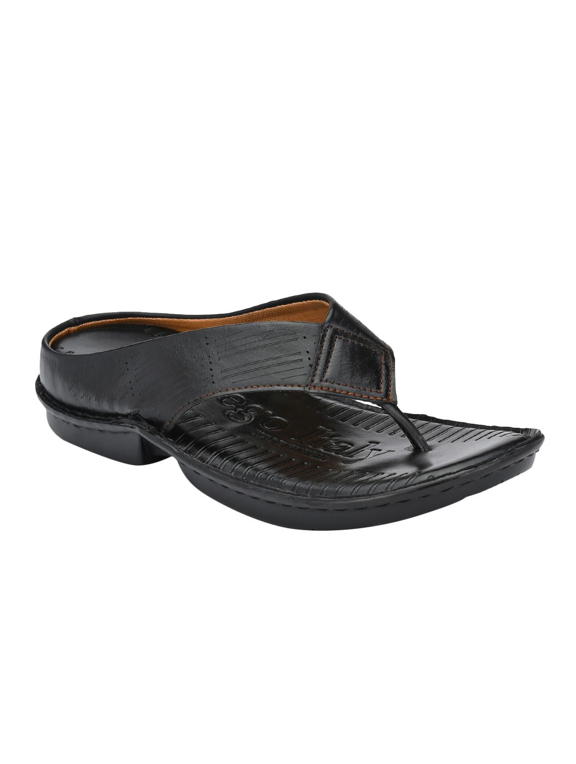 black leatherette toe separator slippers - 16685396 - Zoom Image - 1