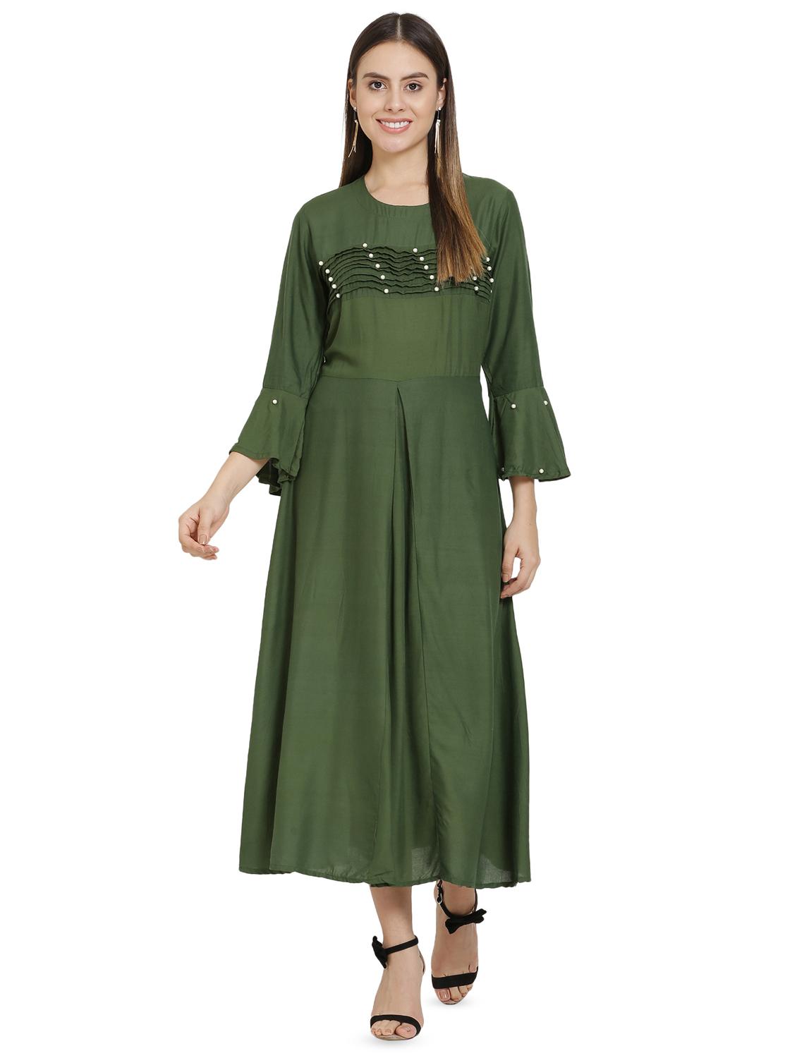 bell sleeved embellished maxi dress - 16685505 - Zoom Image - 1
