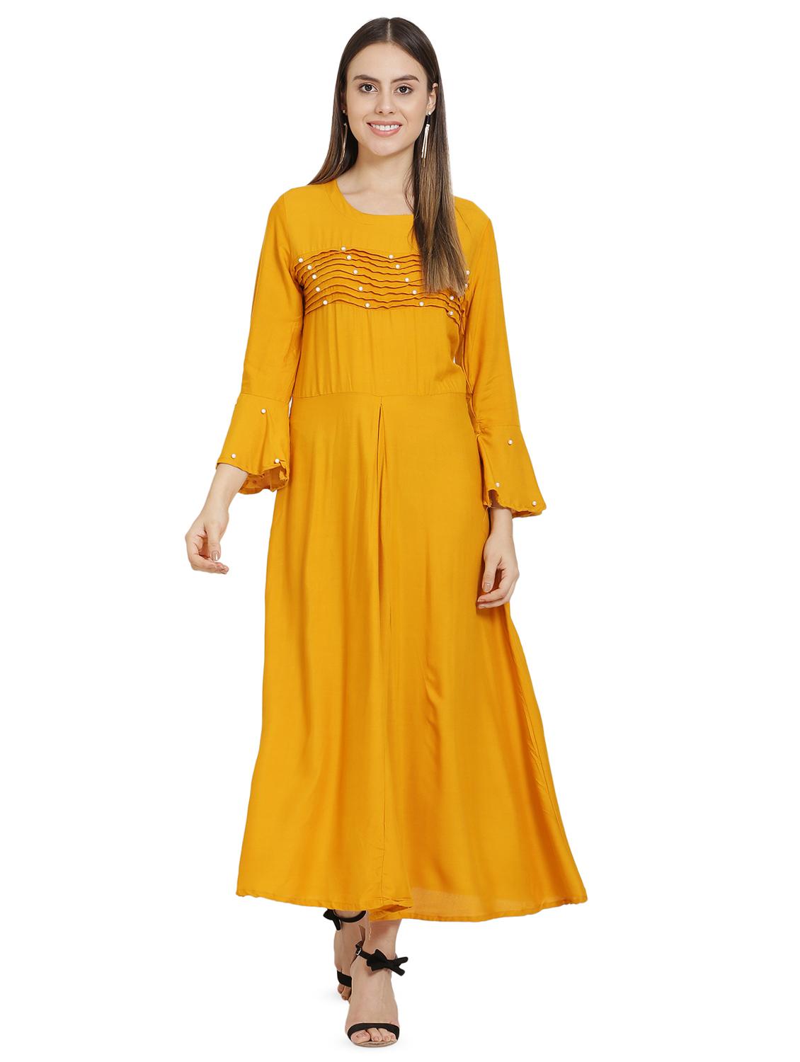bell sleeved embellished maxi dress - 16685508 - Zoom Image - 1