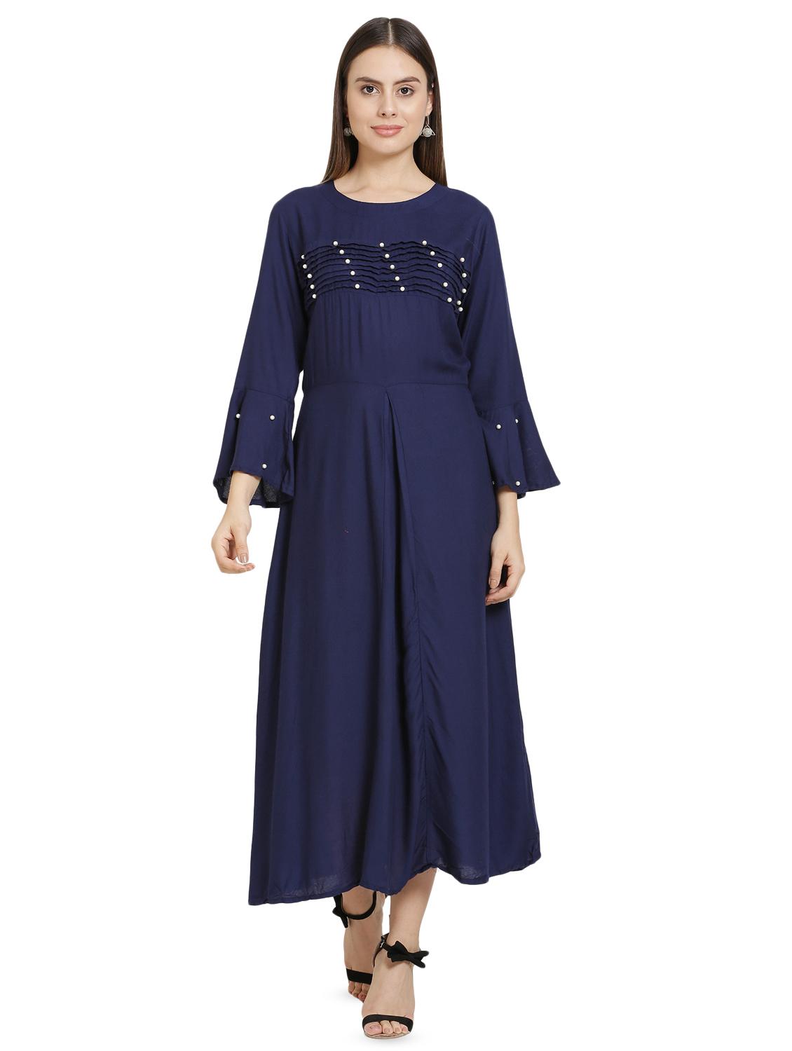bell sleeved embellished maxi dress - 16685509 - Zoom Image - 1