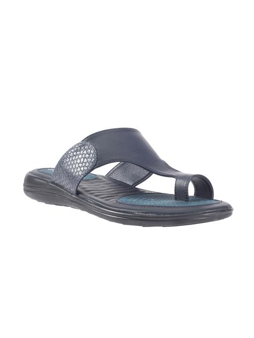 navy leatherette slip on sandals - 16685534 - Standard Image - 1