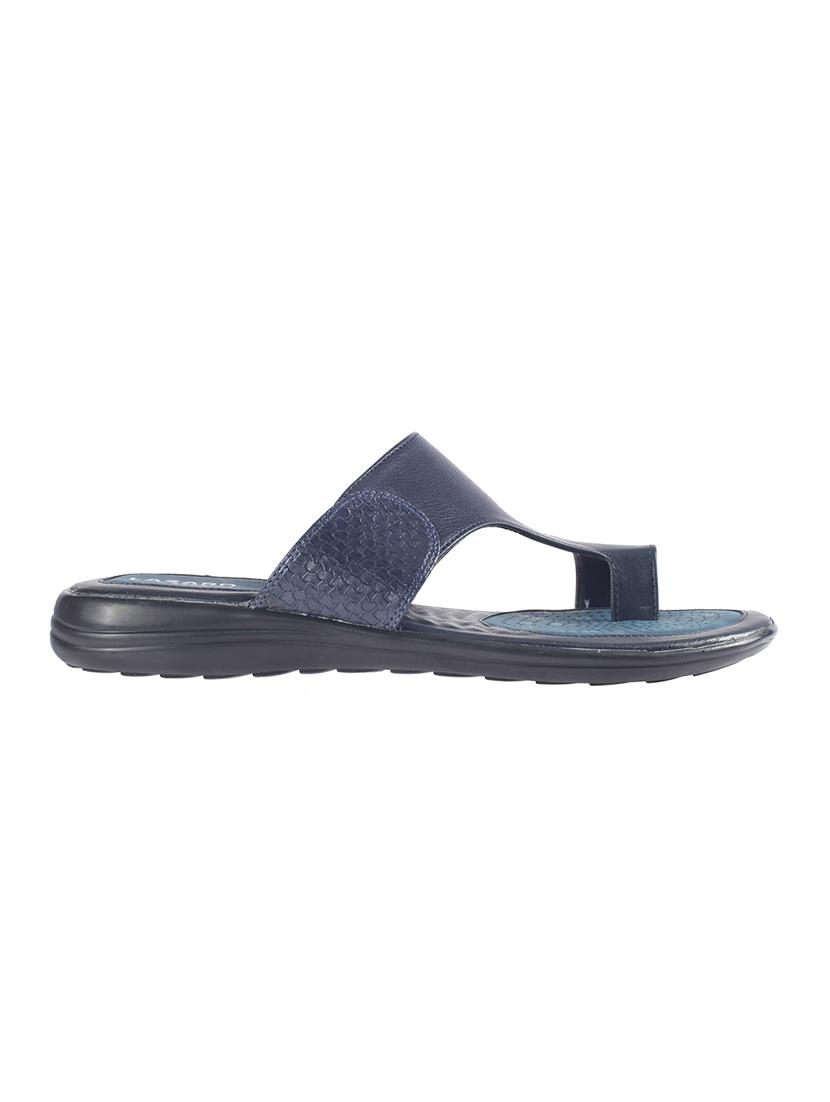 navy leatherette slip on sandals - 16685534 - Zoom Image - 2