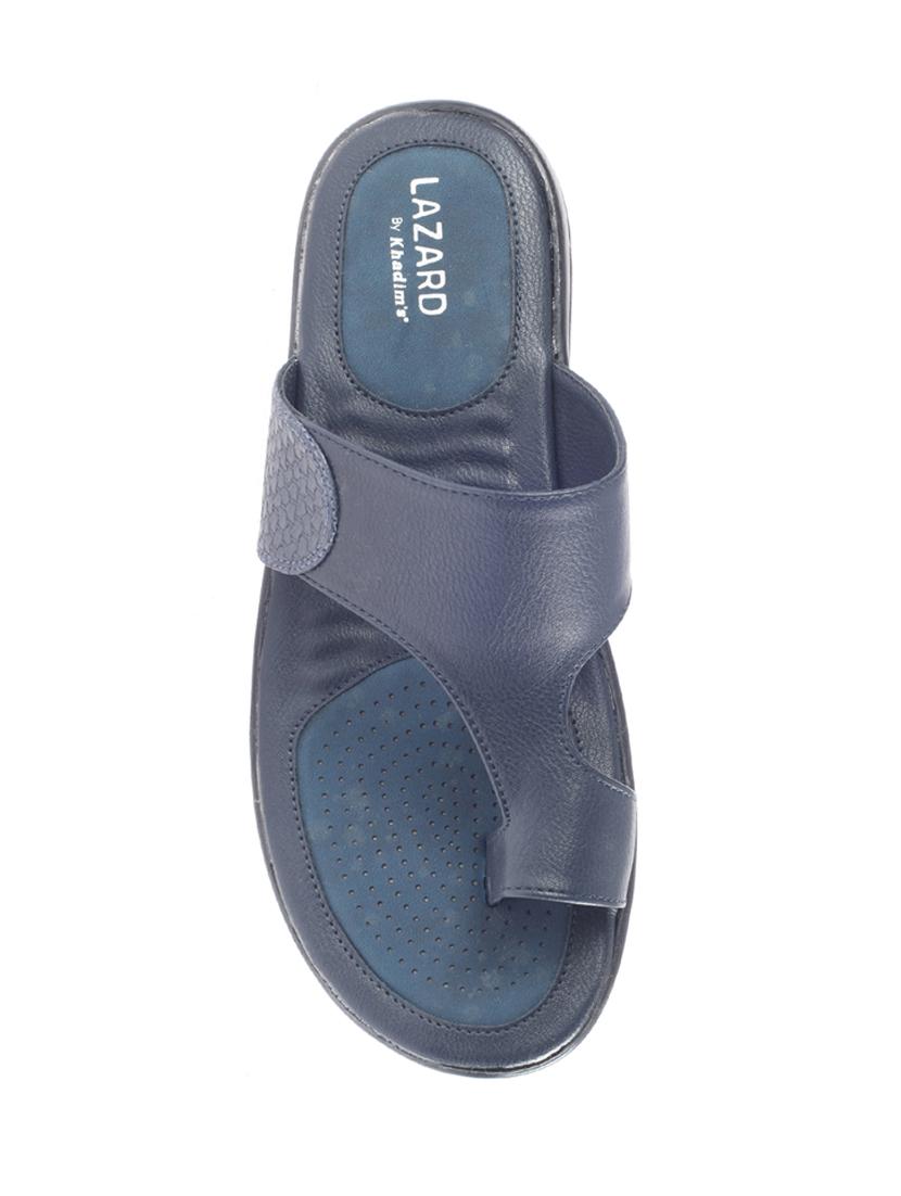 navy leatherette slip on sandals - 16685534 - Zoom Image - 4