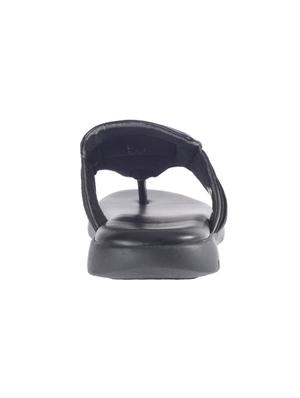 black leatherette toe separator slippers - 16685536 - Standard Image - 3