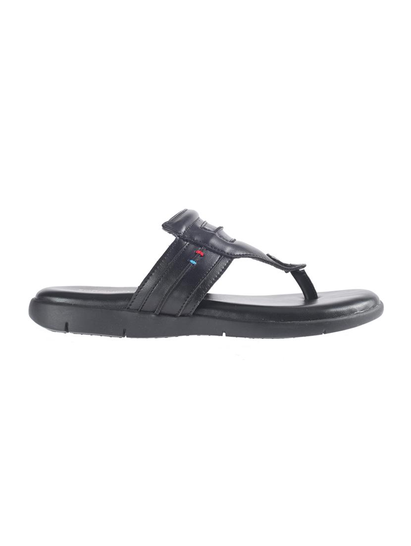 black leatherette toe separator slippers - 16685536 - Zoom Image - 2