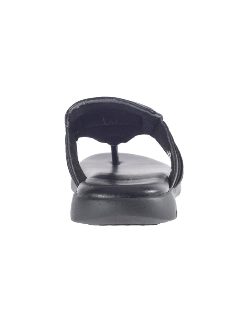 black leatherette toe separator slippers - 16685536 - Zoom Image - 3