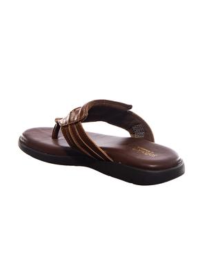 brown leatherette toe separator slippers - 16685537 - Standard Image - 3