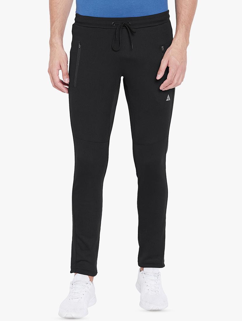 black solid full length track pant - 16685755 - Zoom Image - 1