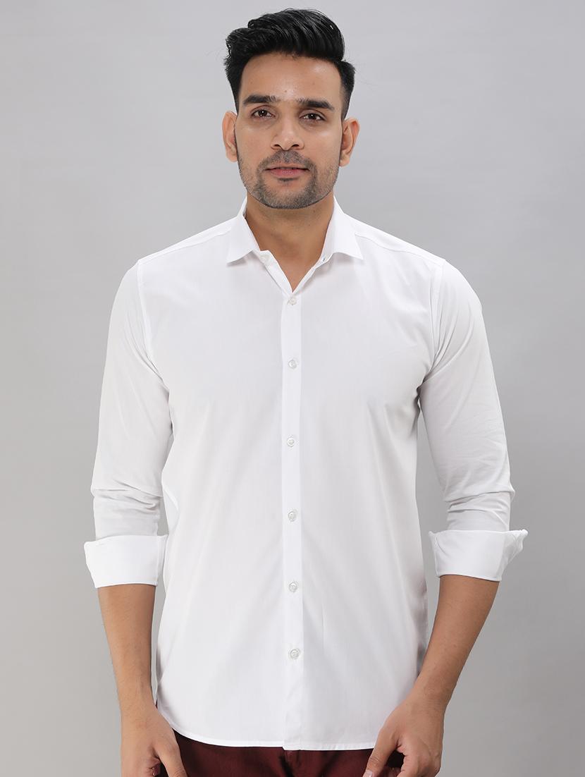 white solid casual shirt - 16685831 - Zoom Image - 1