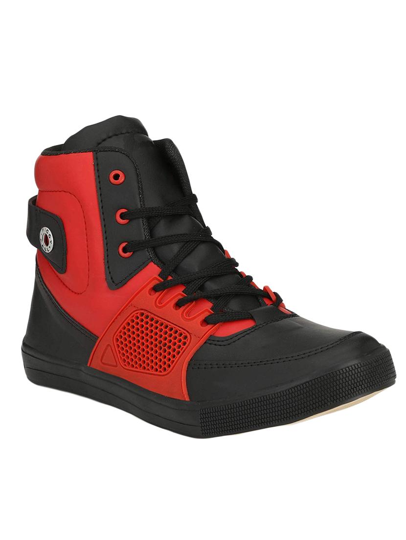 black leatherette lace up sneakers - 16685905 - Zoom Image - 1