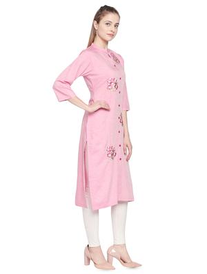 embroidered straight kurta - 16685976 - Standard Image - 2