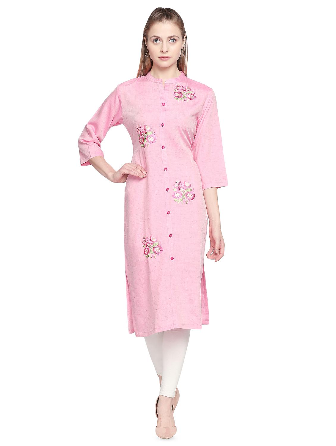 embroidered straight kurta - 16685976 - Zoom Image - 1